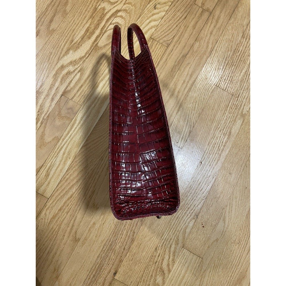 BRAHMIN Moira VINTAGE RED Melbourne Croc Small Rectangle Leather Bag Purse NEW - Picture 8 of 8